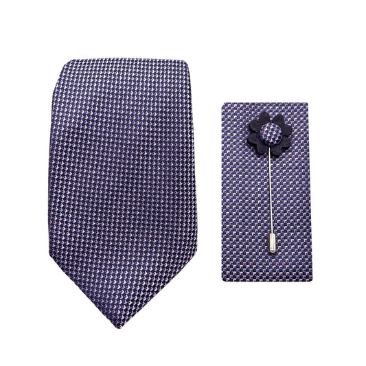 JACOMBO221010 JAMES ADELIN Luxury Textured Weave 7.5cm Width Tie/Pocket Square/Lapel Pin Combo Sets