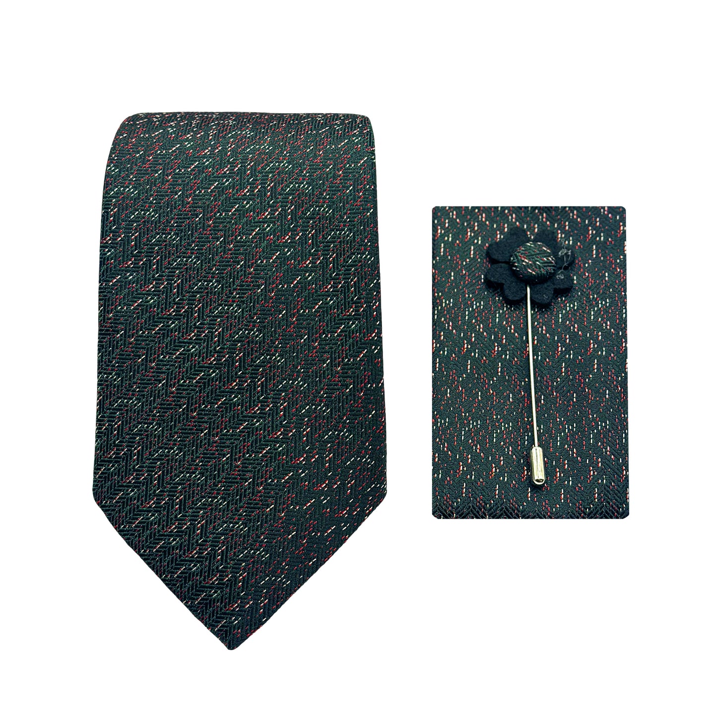 JACOMBO223070 JAMES ADELIN Luxury Textured Weave 7.5cm Width Tie/Pocket Square/Lapel Pin Combo Sets