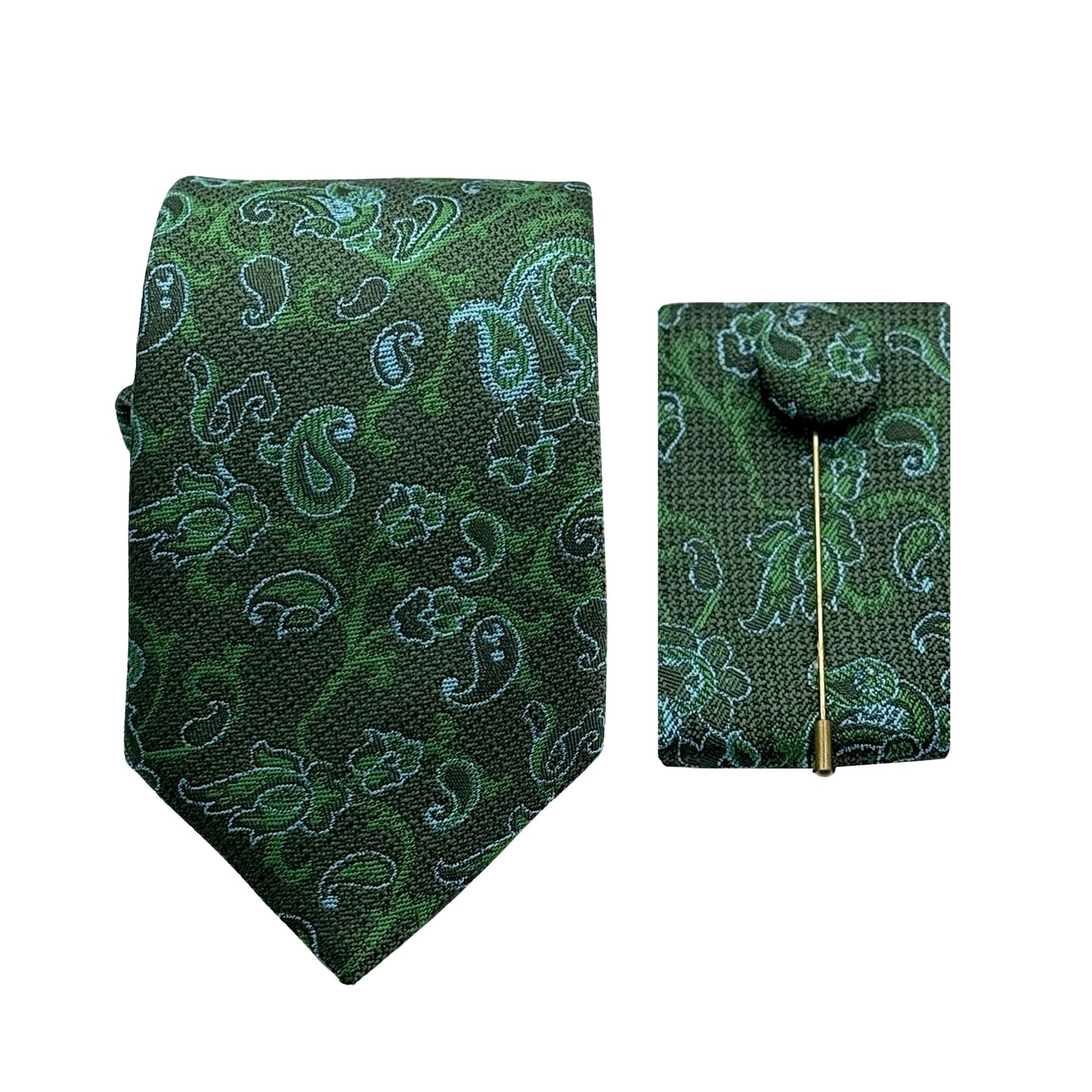 JACOMBO247010 JAMES ADELIN Luxury Paisley 7.5cm Width Tie/Pocket Square/Lapel Pin Combo Set