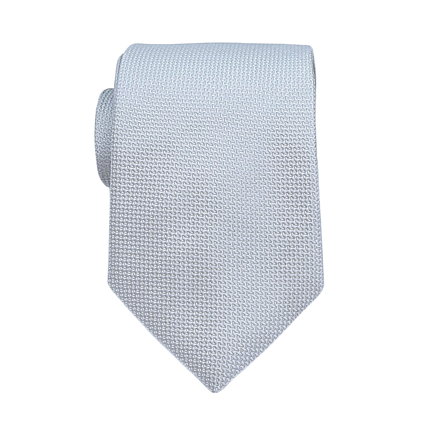 Silver Luxury Oxford Weave 7.5cm Neck Tie