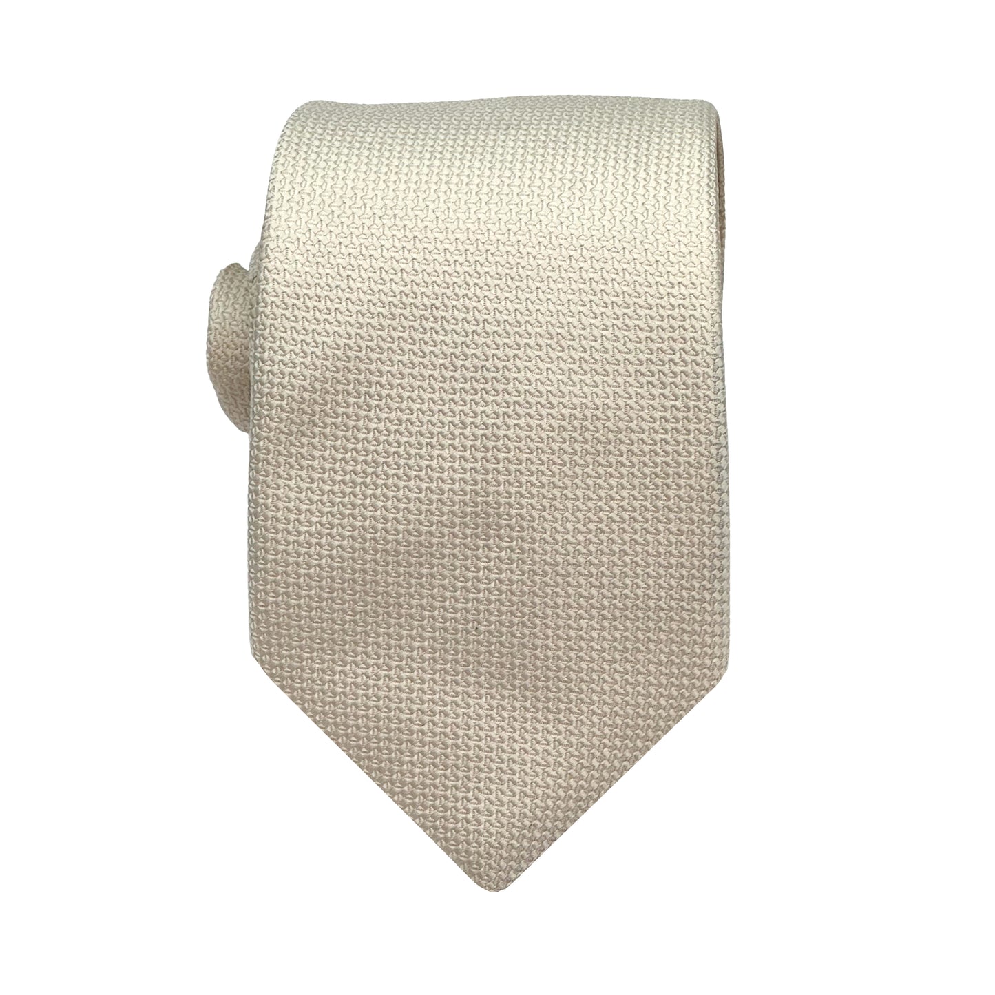 Cream Luxury Oxford Weave 7.5cm Neck Tie