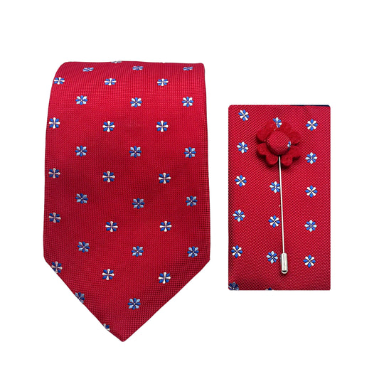 JACOMBO222260 JAMES ADELIN Luxury Textured Floral Motif 7.5cm Width Tie/Pocket Square/Lapel Pin Combo Sets