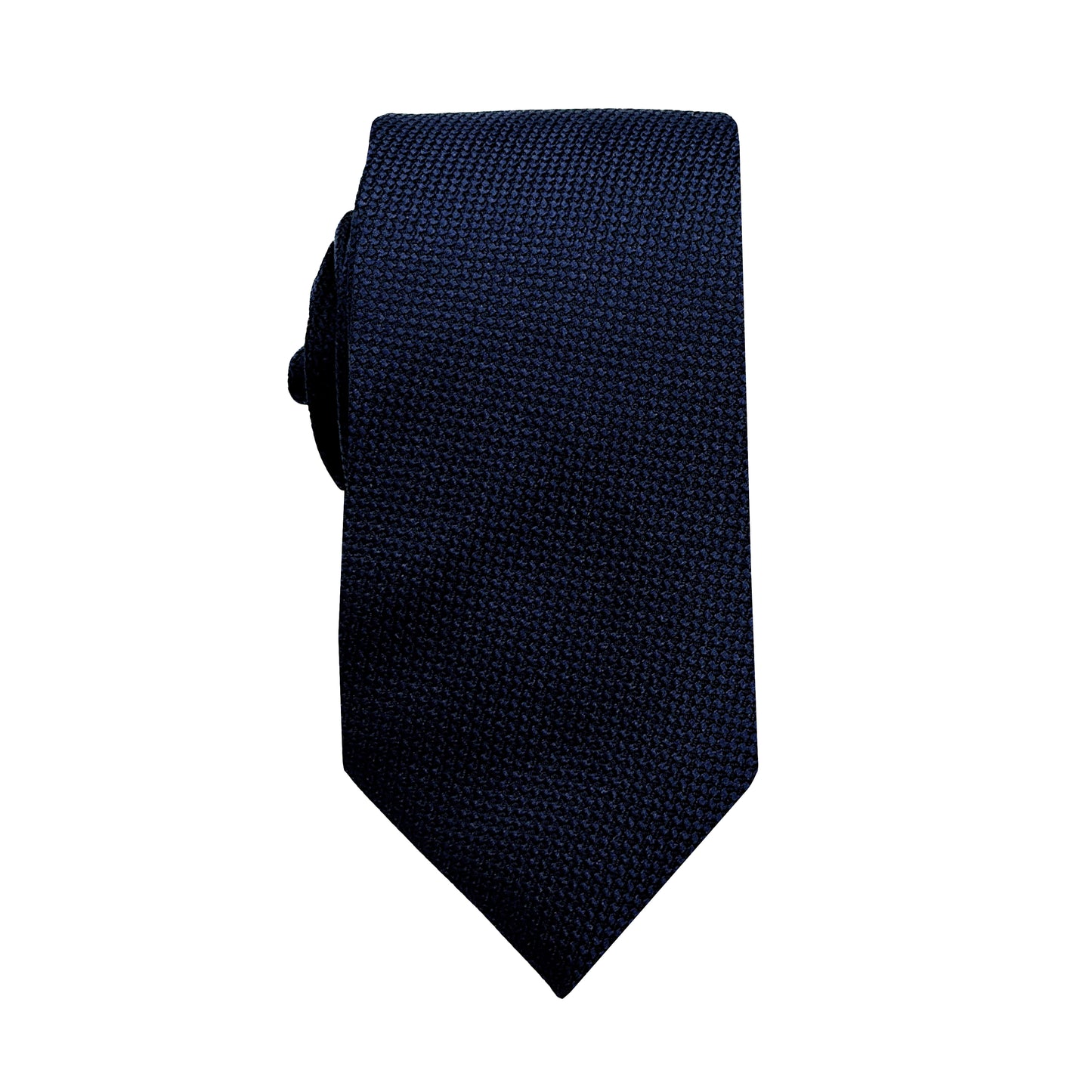 Midnight Blue Luxury Oxford Weave 6.5cm Skinny Neck Tie