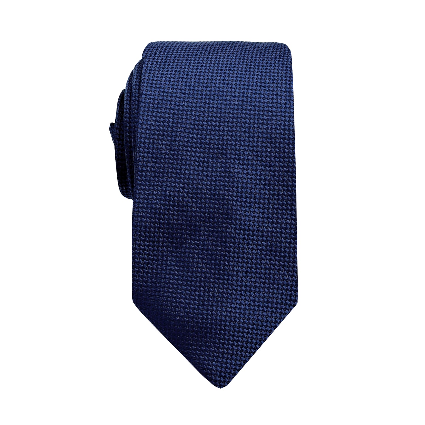 French Blue Luxury Oxford Weave 6.5cm Skinny Neck Tie