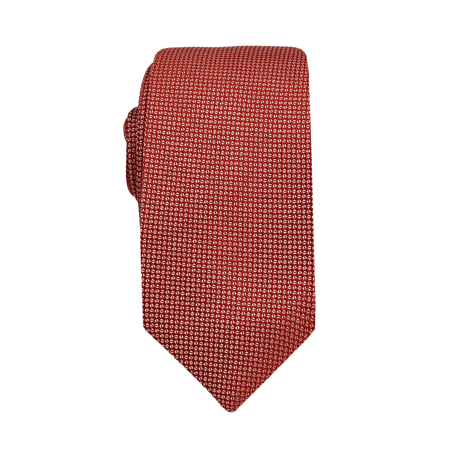 Terracotta Luxury Oxford Weave 6.5cm Skinny Neck Tie