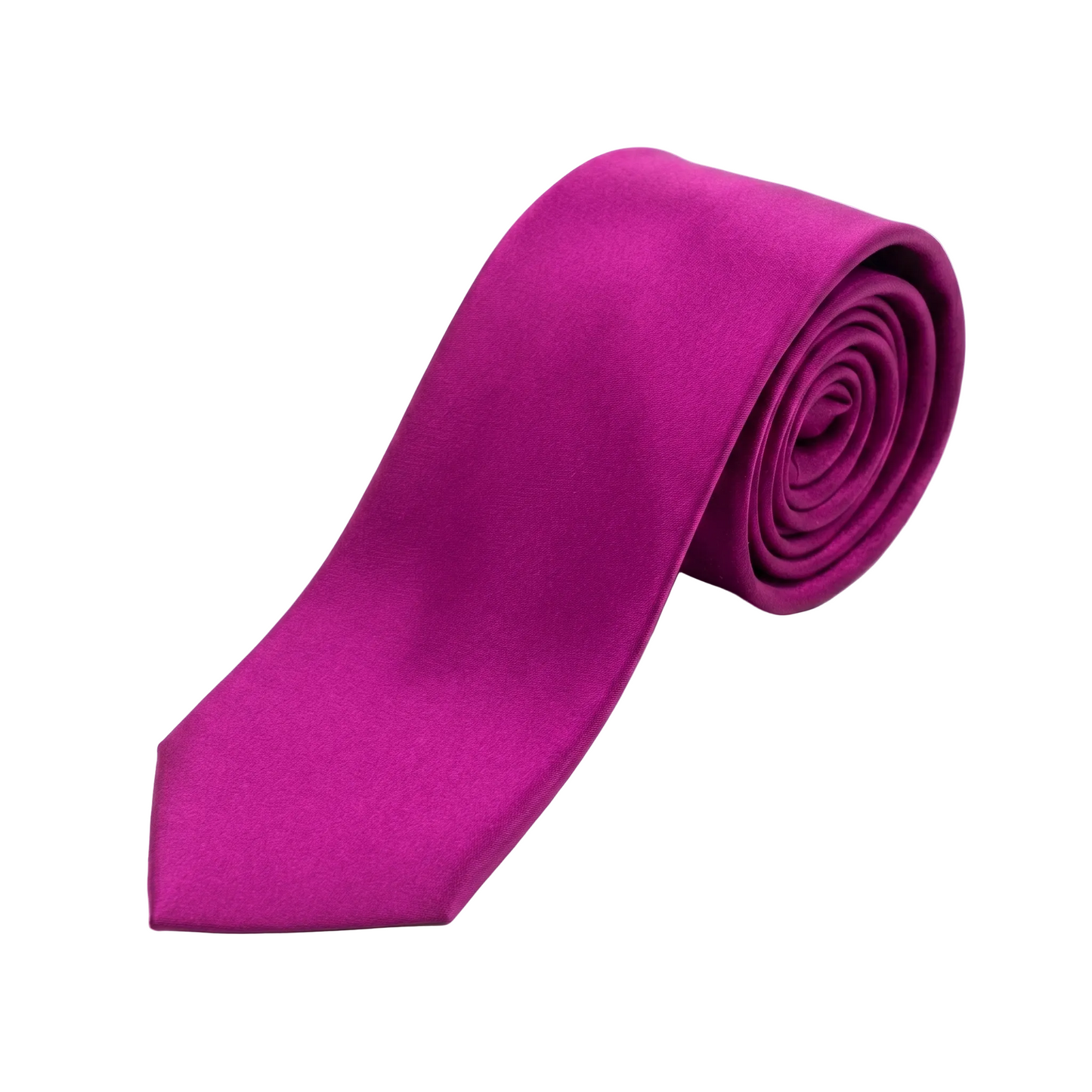 Magenta Pure Silk Solid Satin Weave Neck Tie