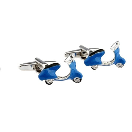 Silver/Blue Vespa Design Cuff Links