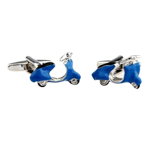 Silver/Blue Vespa Design Cuff Links