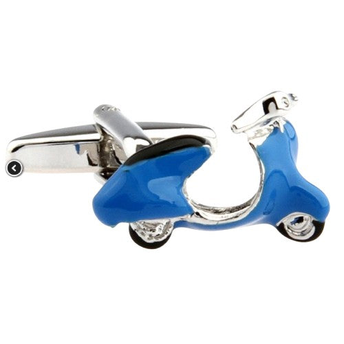 Silver/Blue Vespa Design Cuff Links