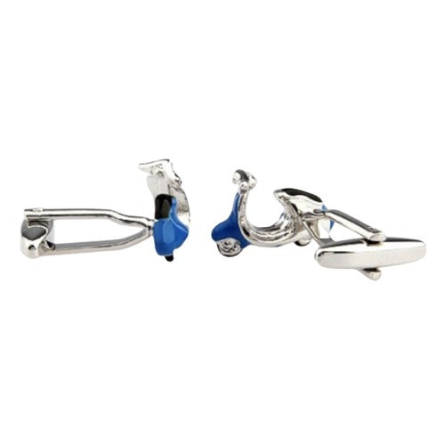 Silver/Blue Vespa Design Cuff Links