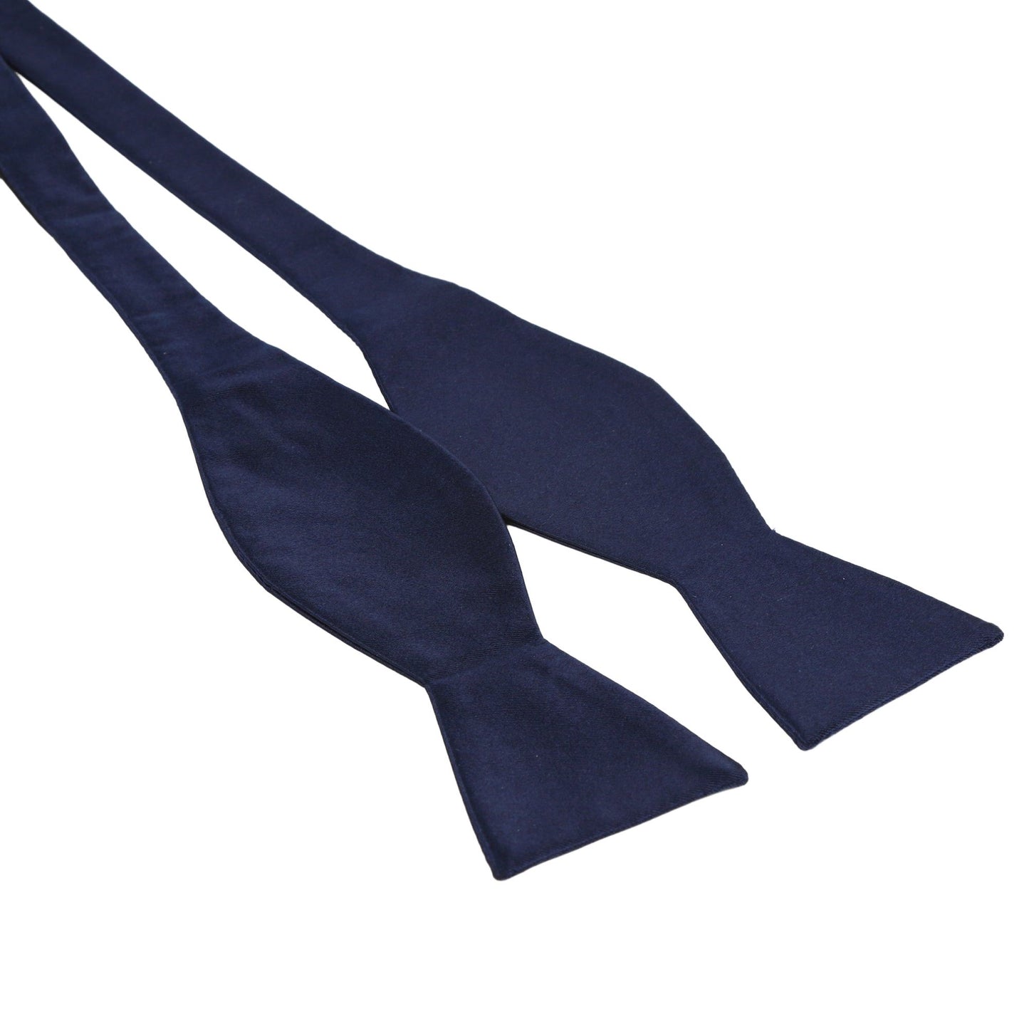 Navy Pure Silk Solid Satin Weave Satin Self Tie Your Own Bow Tie