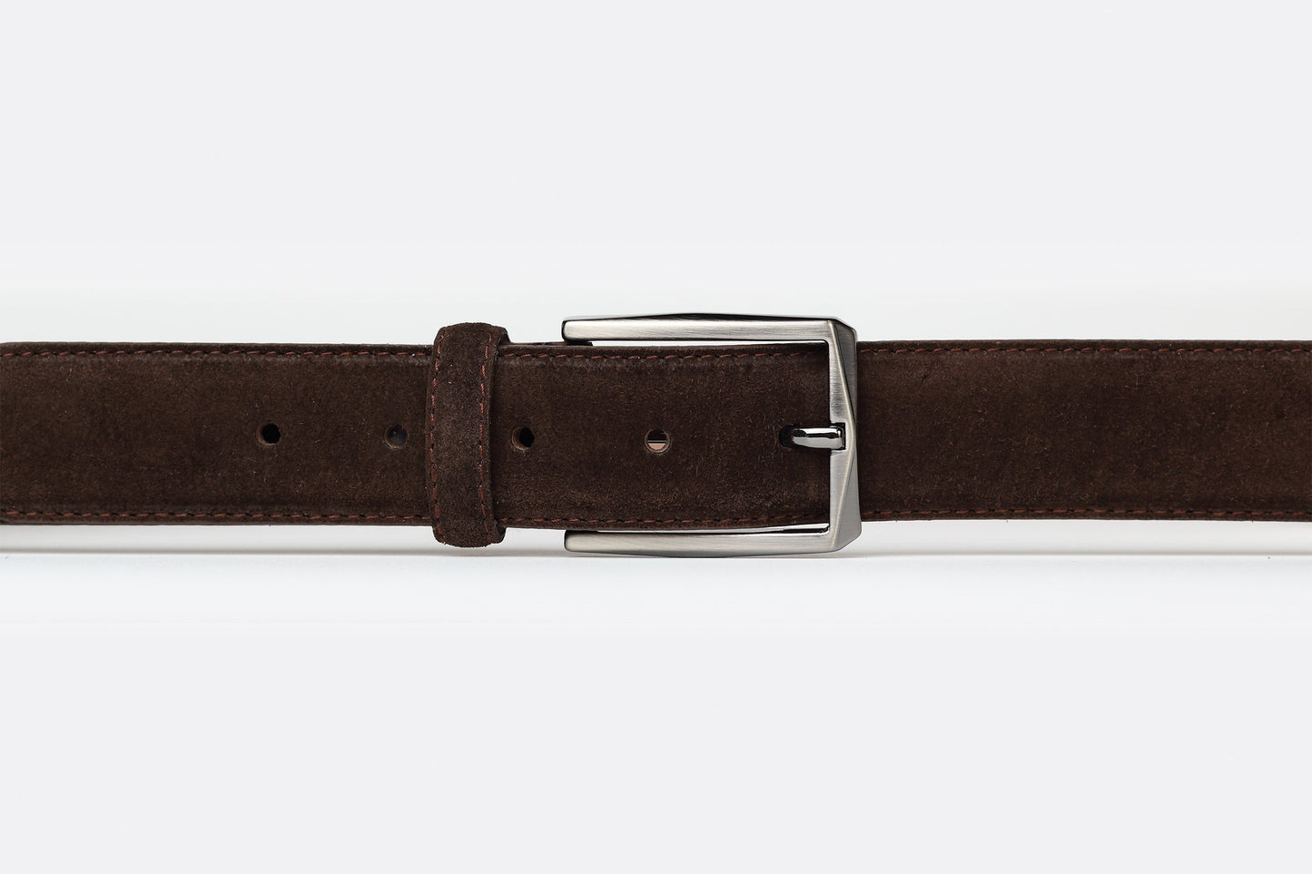 Brown Mens Embossed Suede Leather Belt