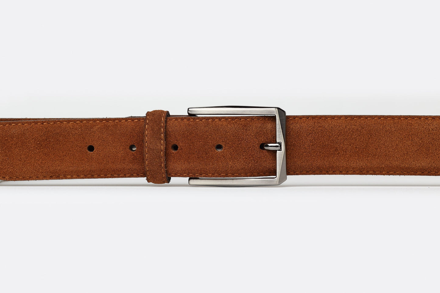 Tan Mens Plain Suede Leather Belt