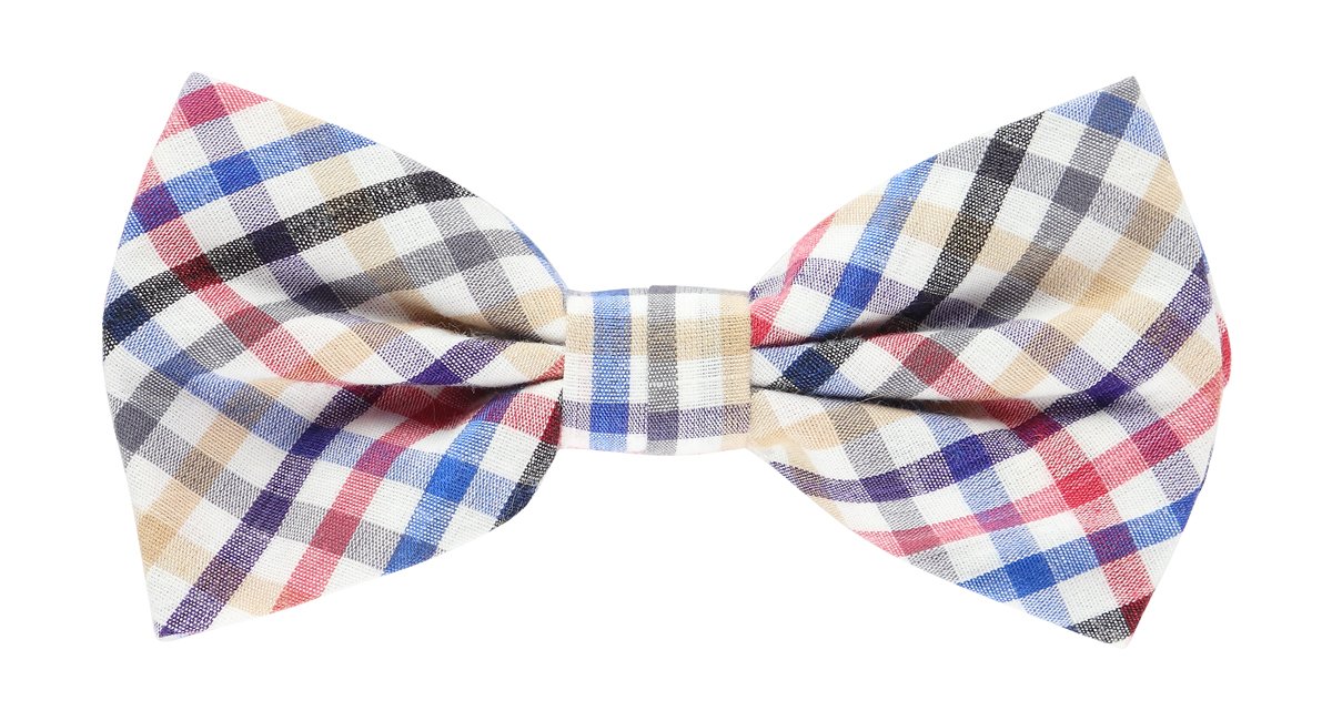 Multicoloured Mini Check Pocket Square, Flower and Bow Tie Combo Set