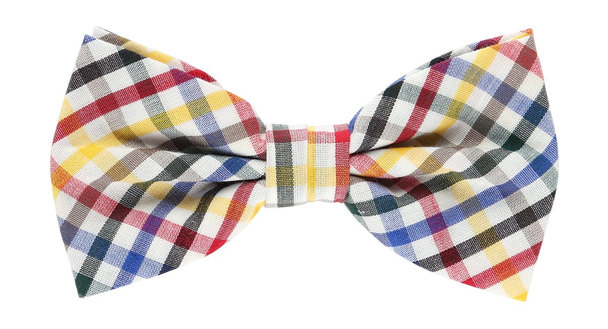 Multicoloured Mini Check Pocket Square, Flower and Bow Tie Combo Set