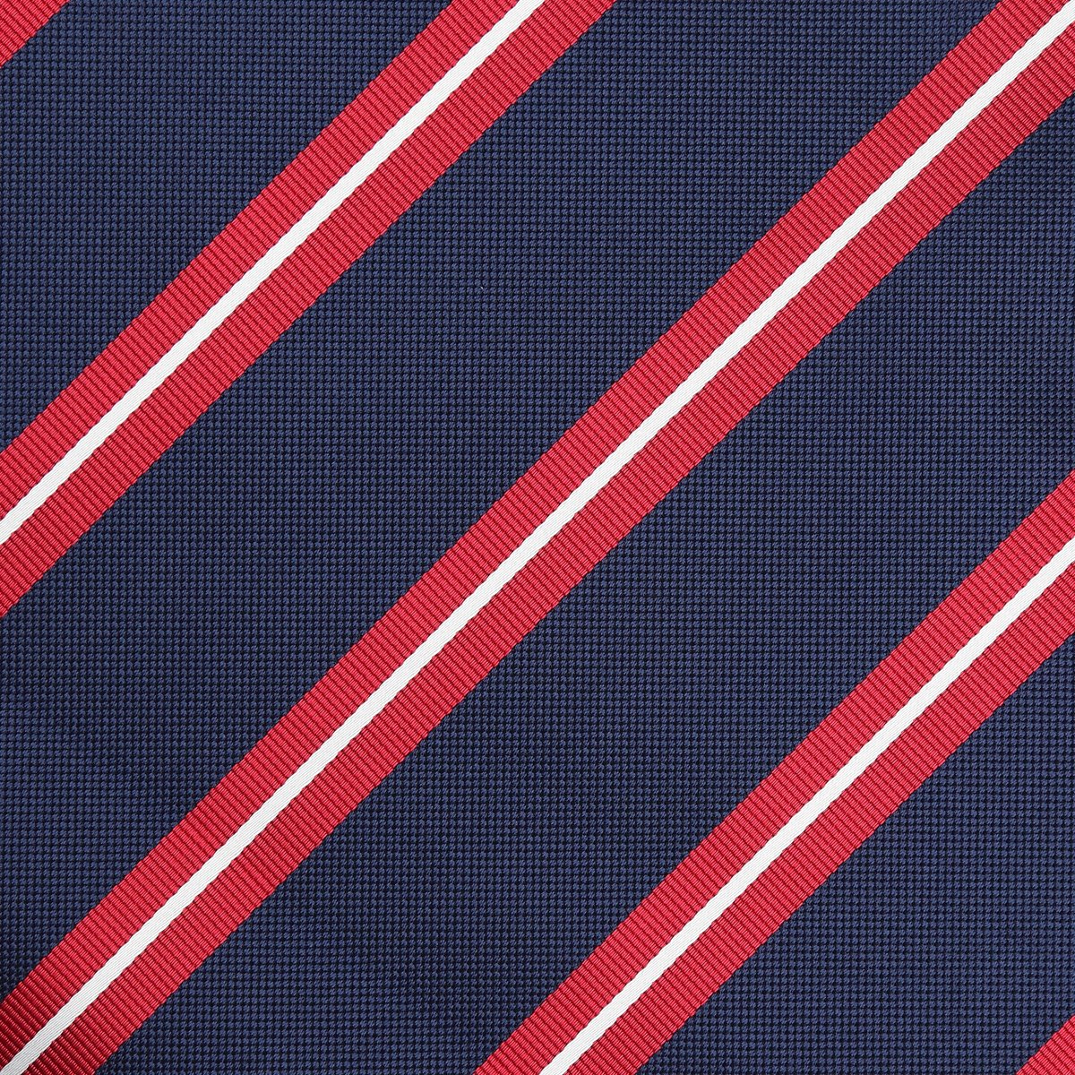 Navy/Red/White Regimental Striped Weave Pocket Square