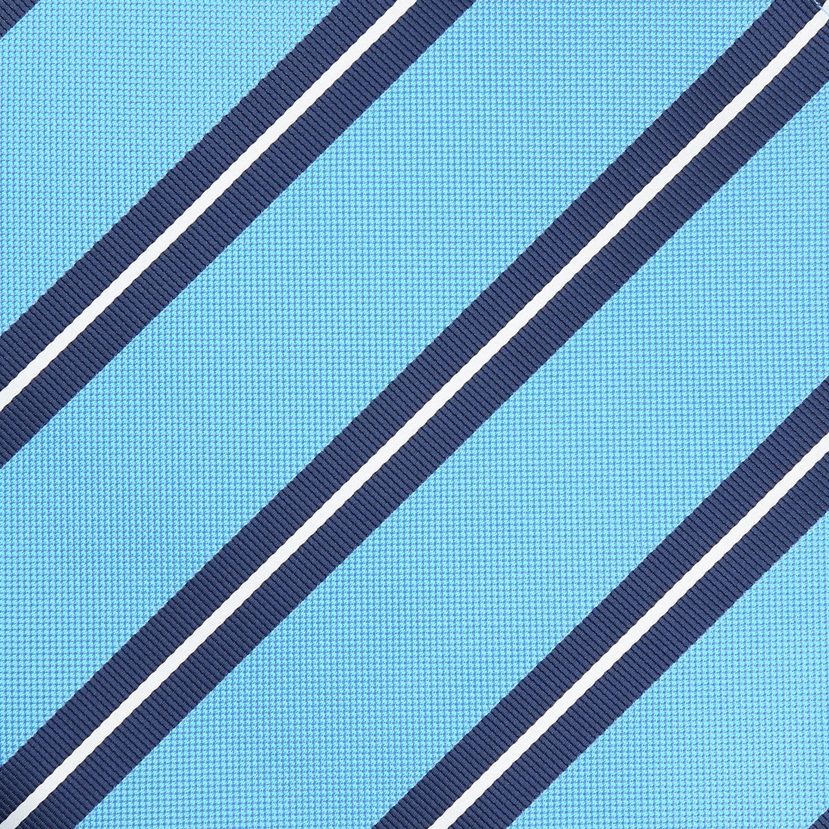 Blue/Navy/White Regimental Striped Weave Pocket Square