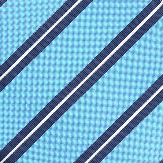 Blue/Navy/White Regimental Striped Weave Pocket Square