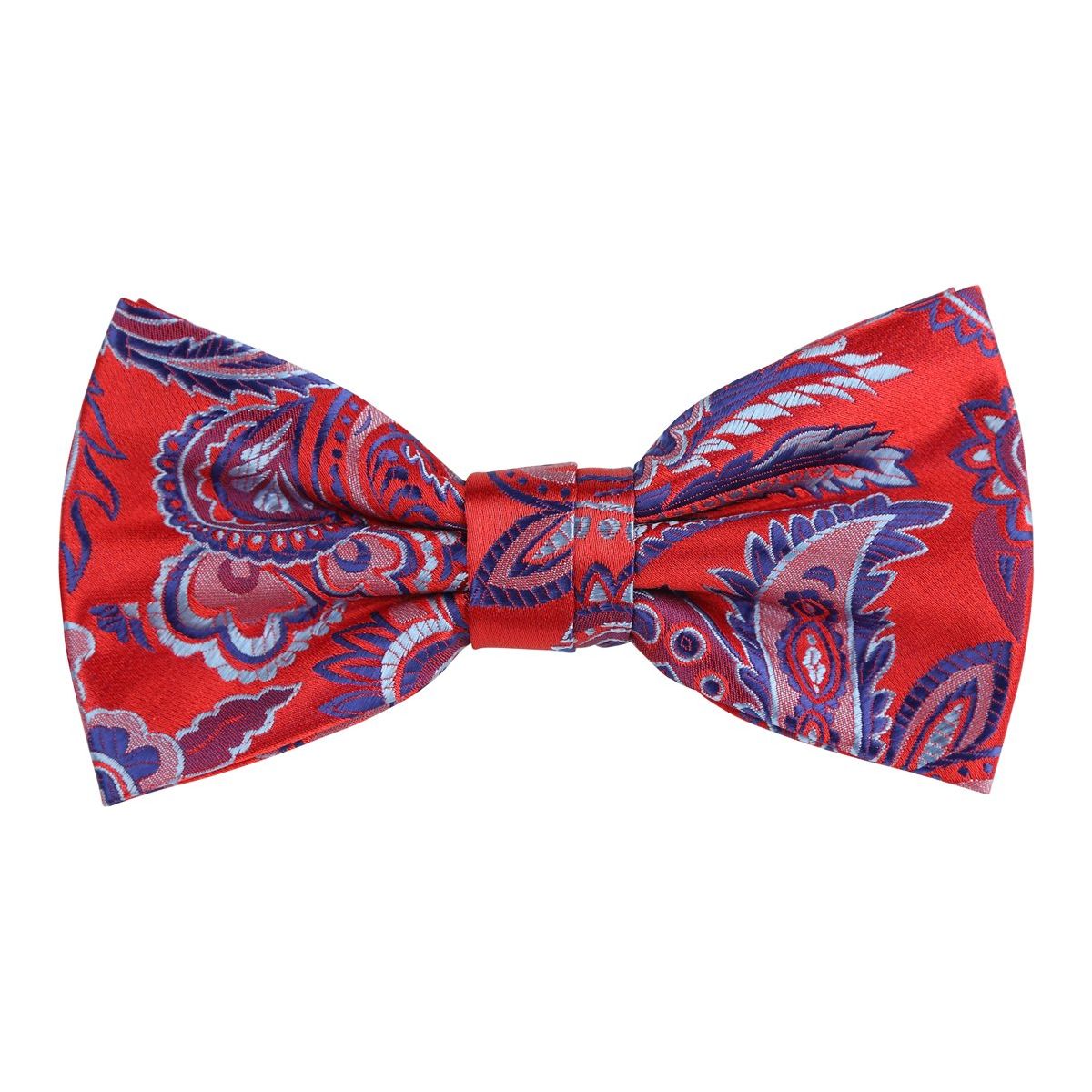 James Adelin Floral Bow Tie in Red, Blue and Silver