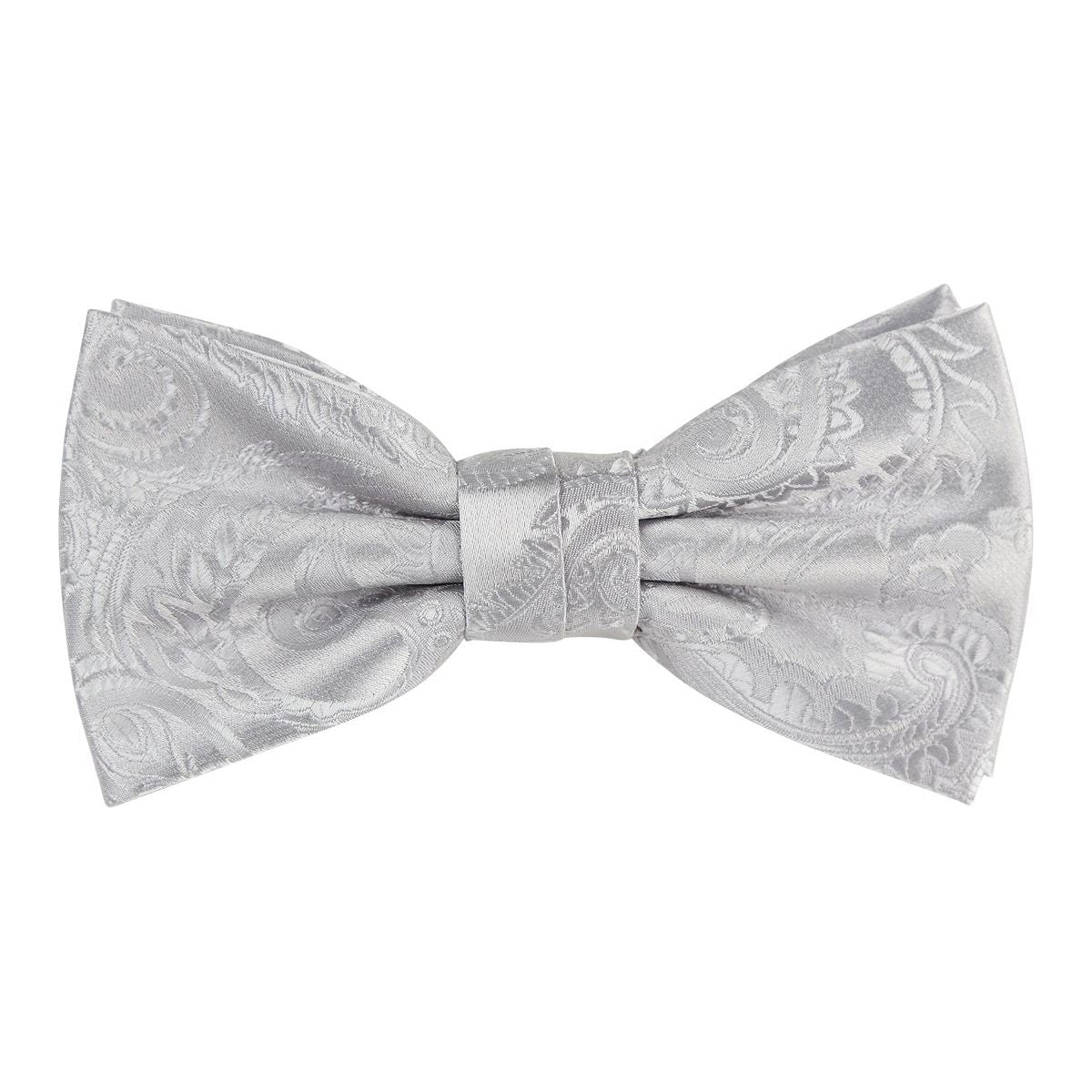 James Adelin Floral Bow Tie in Silver