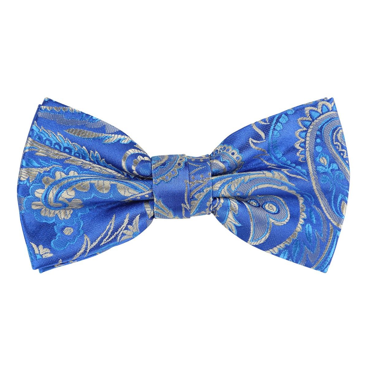 James Adelin Floral Bow Tie in Royal, Blue and Silver