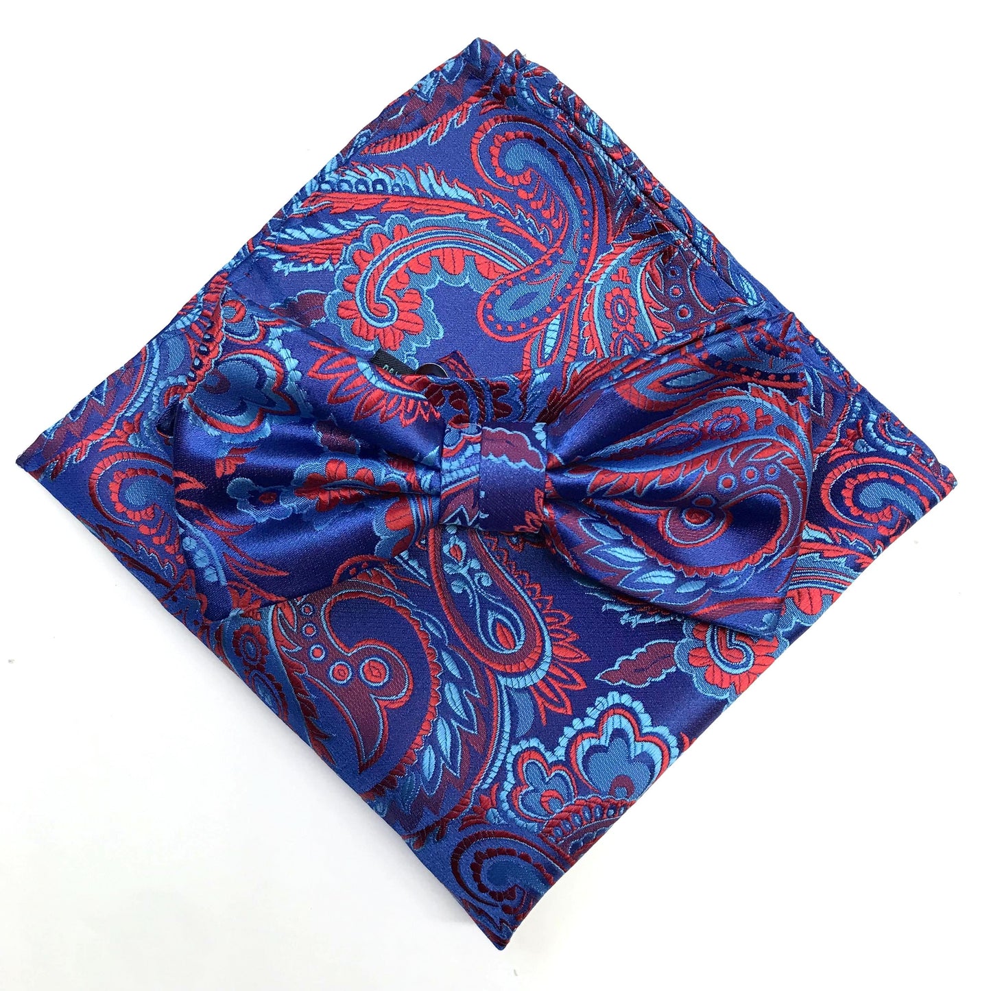 Royal/Blue/Red Luxury Paisley Weave Pocket Square