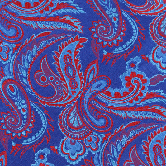 Royal/Blue/Red Luxury Paisley Weave Pocket Square