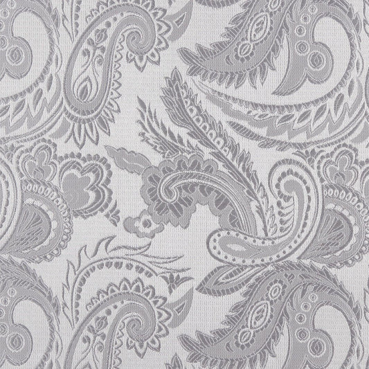 Silver Luxury Paisley Weave Pocket Square