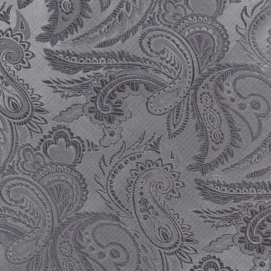 Grey/Charcoal Luxury Paisley Weave Pocket Square