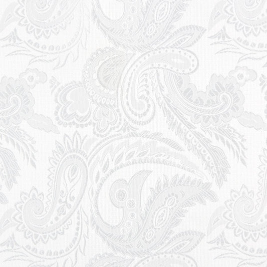 White Luxury Paisley Weave Pocket Square