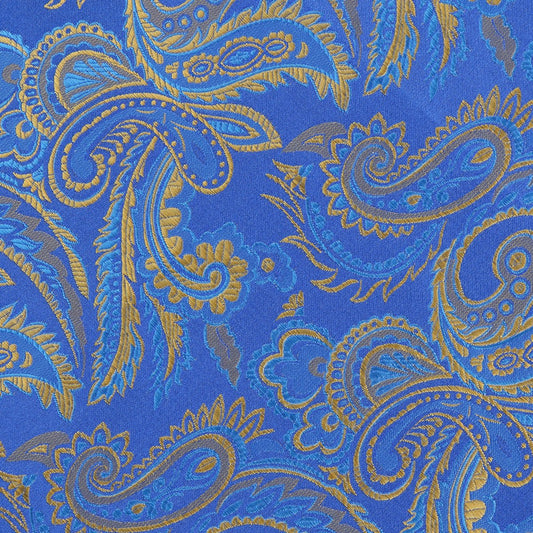 Royal/Blue/Gold Luxury Paisley Weave Pocket Square