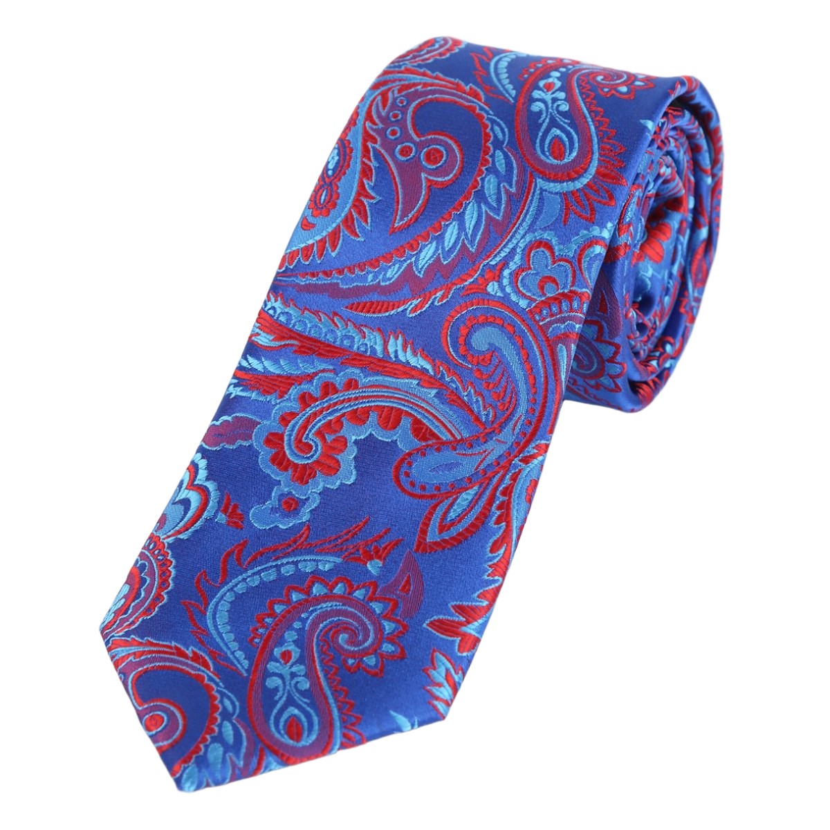 Royal/Blue/Red Luxury Paisley Weave Neck Tie