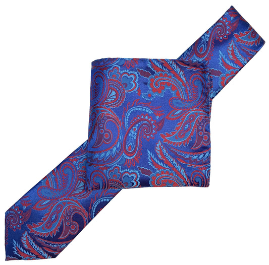Royal/Blue/Red Luxury Paisley Weave Neck Tie