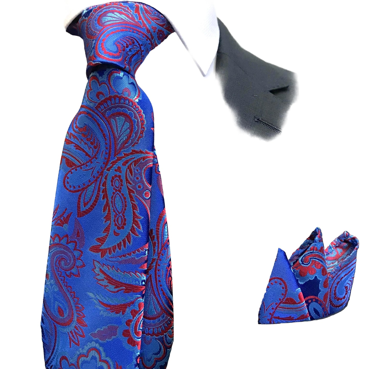 Royal/Blue/Red Luxury Paisley Weave Neck Tie