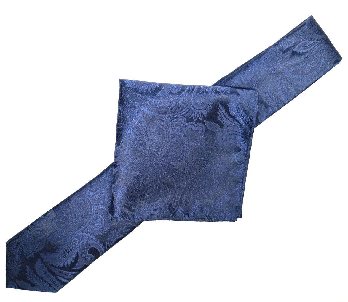 Navy Luxury Paisley Weave Neck Tie
