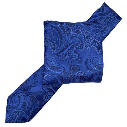 Royal/Blue/Navy Luxury Paisley Weave Neck Tie