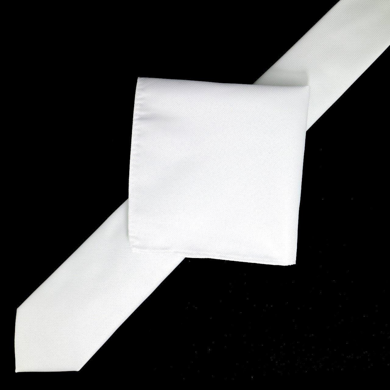White Luxury Textured Weave Pocket Square