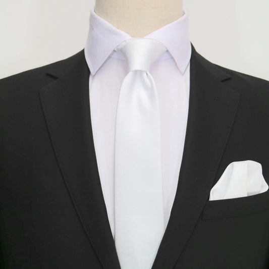 White Luxury Textured Weave Pocket Square