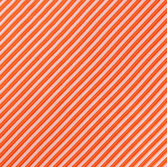 Orange/White Luxury Mini Striped Weave Pocket Square
