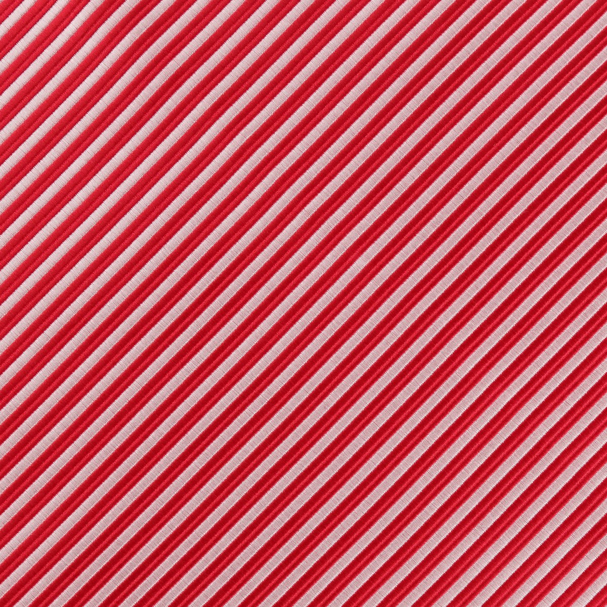 Red/White Luxury Mini Striped Weave Pocket Square
