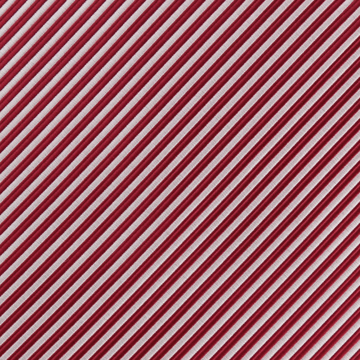 Burgundy/White Luxury Mini Striped Weave Pocket Square