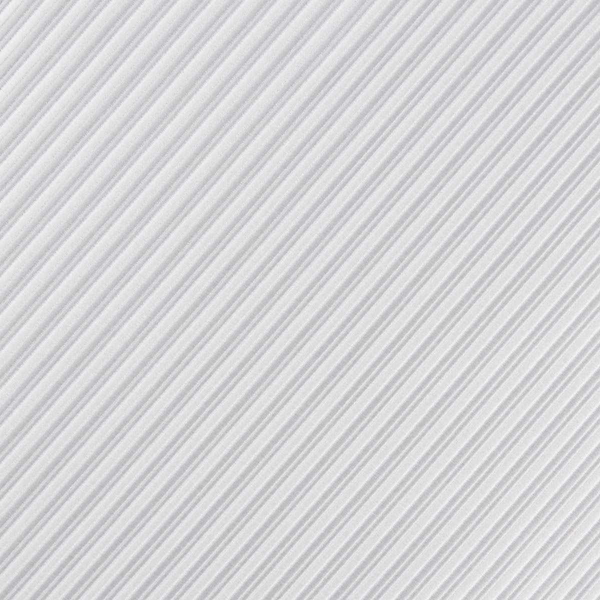 Silver/White Luxury Mini Striped Weave Pocket Square