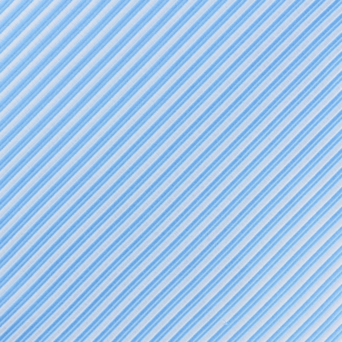 Sky/White Luxury Mini Striped Weave Pocket Square