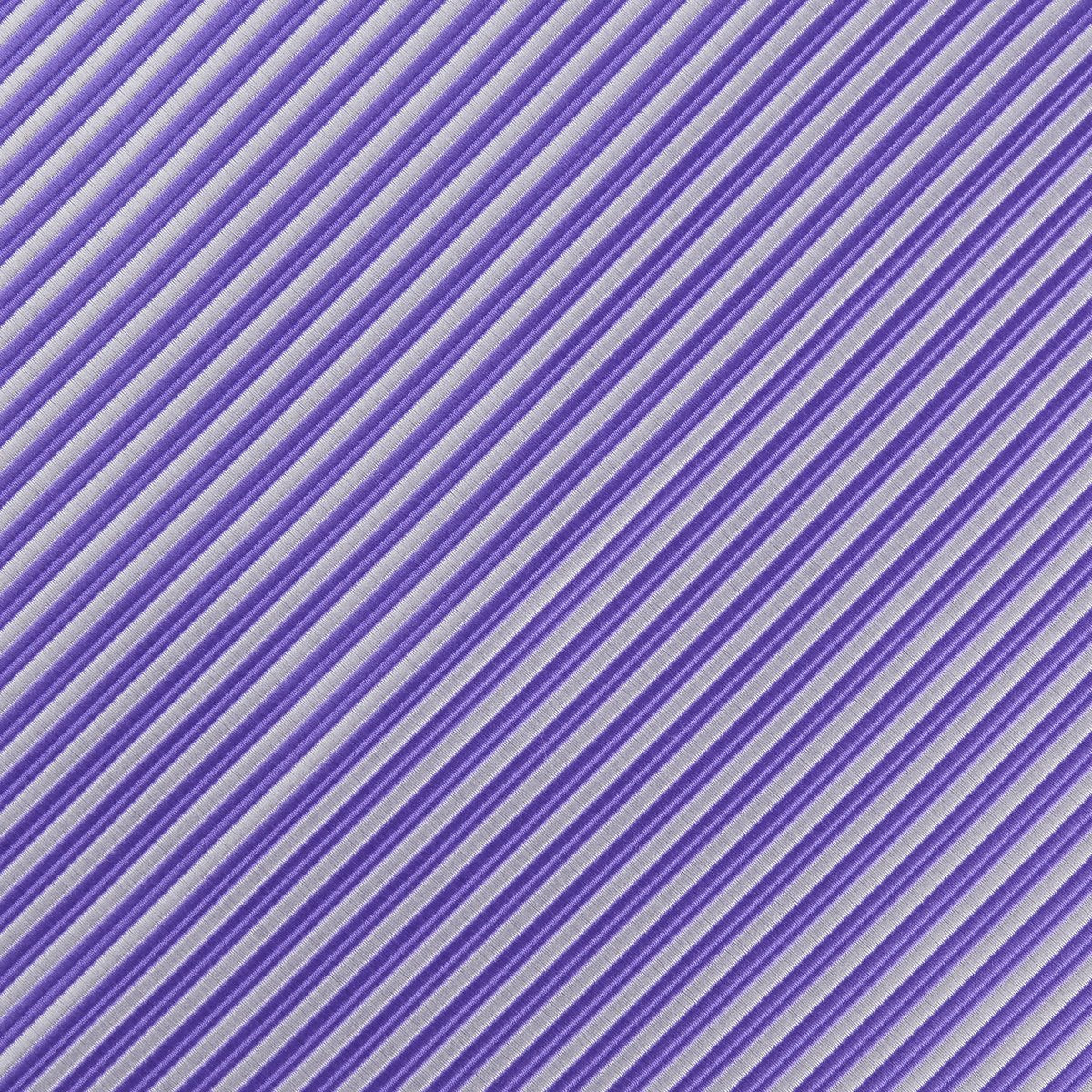 Purple/White Luxury Mini Striped Weave Pocket Square