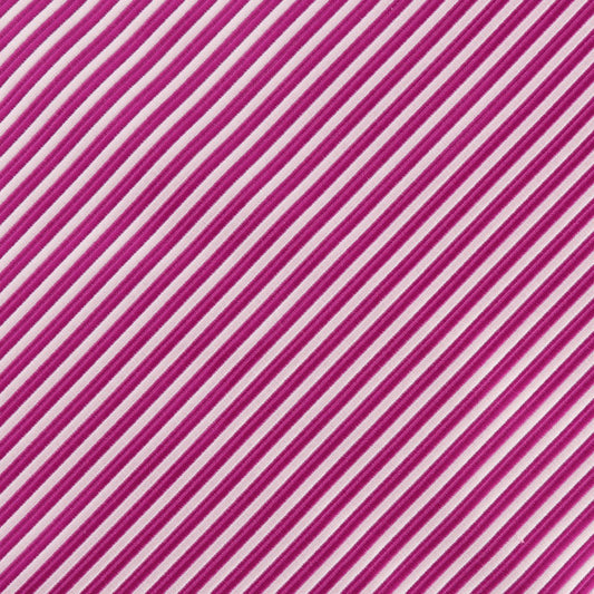 Magenta/White Luxury Mini Striped Weave Pocket Square