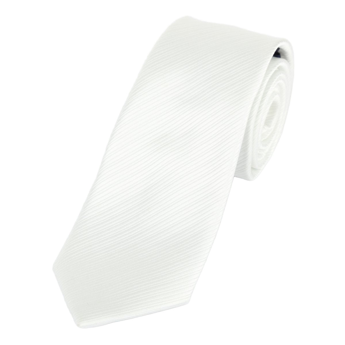 White Luxury Diagonal Striped Weave Neck Tie