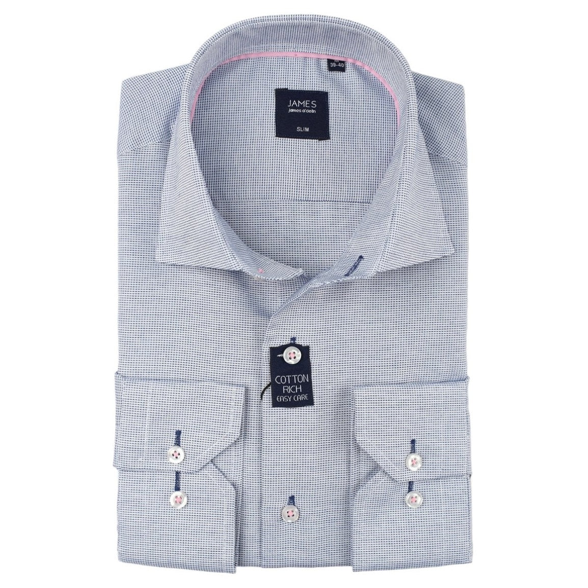 james adelin mens business shirt in blue