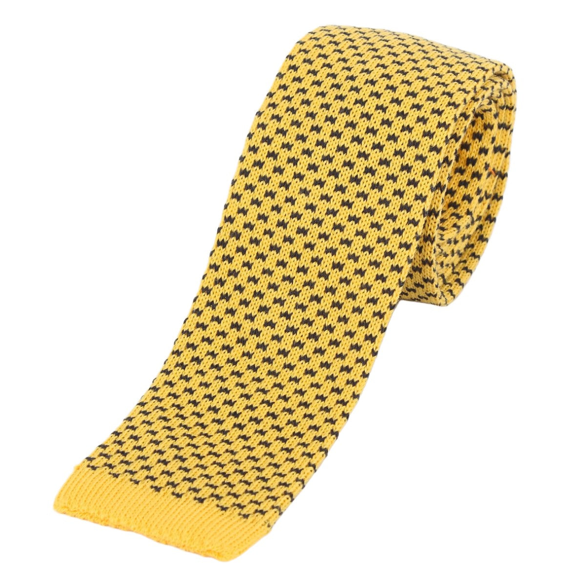 Gold Spotted Mens Italian Knitted Tie