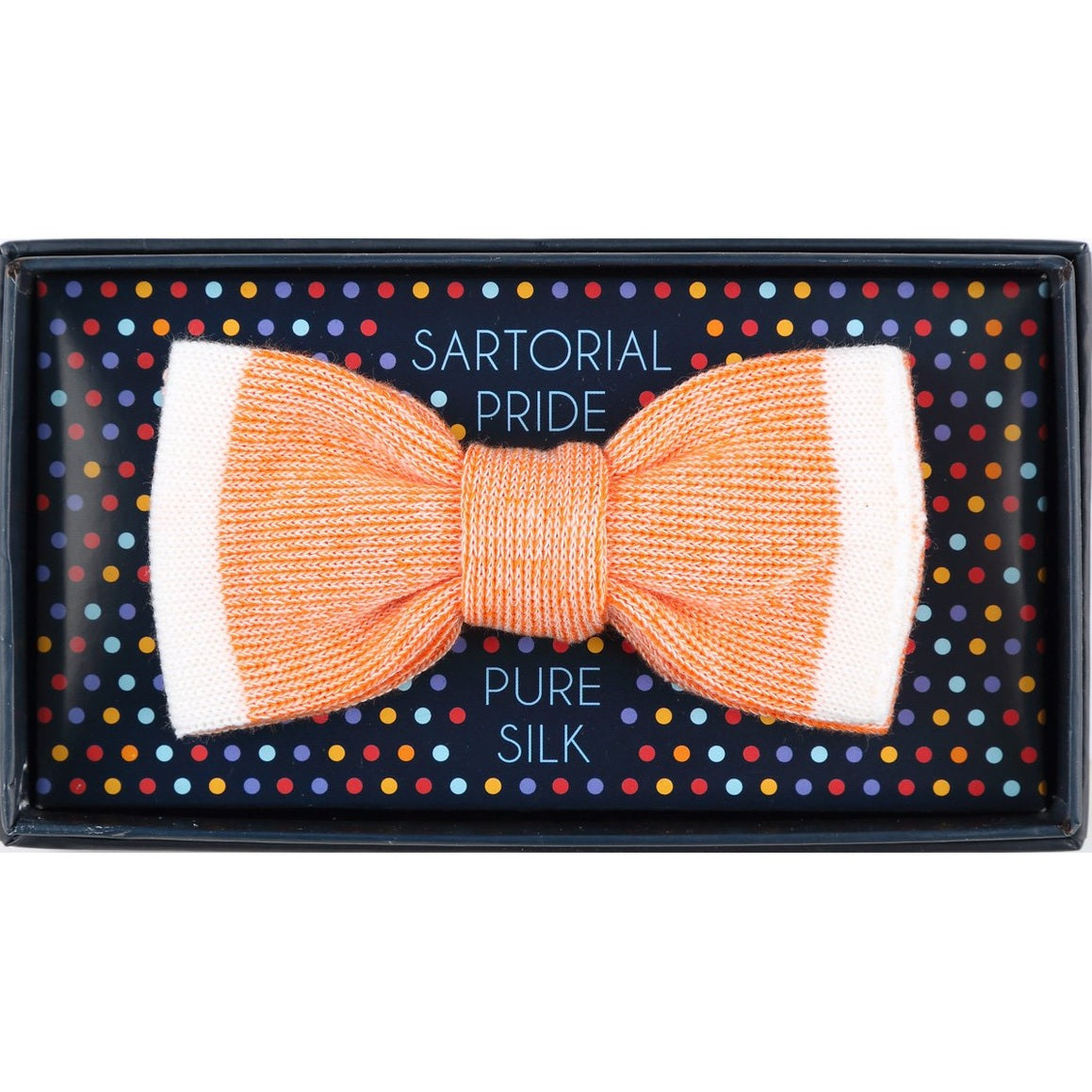 Orange Shaded Effect Mens Italian Knitted Bow Tie