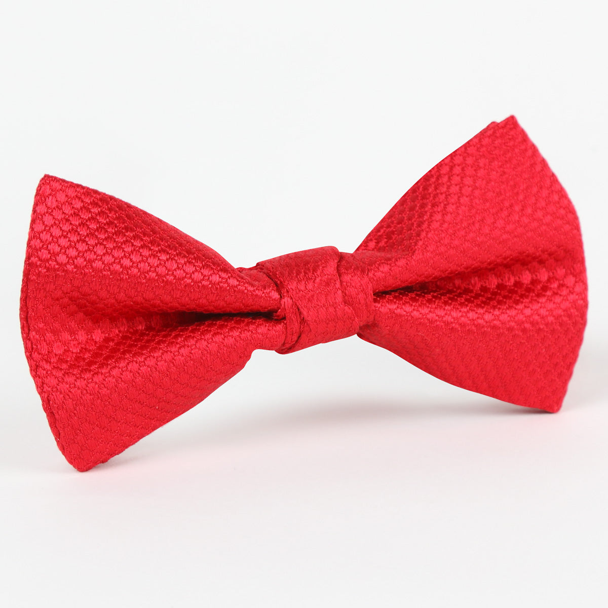 Red Luxury Silk Square Weave Single Dimple Silk Bow Tie